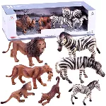 Gyvūnų rinkinys SAFARI, liūto figūrėlės, zebrai ZA2987