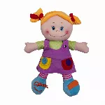 Rag doll in a purple dress