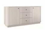 Chest Of Doors Vesper 160 Cm With 3 Drawers - Cashmere / Balck Handles