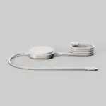 ZENS Charging Cable USB C-C Pro 2 &ndash; magnetinis USB C-C laidas, skirtas laidiniam įkrovimui iki 240 W, palaiko Qi2 15 W, skirtas naudoti su mažiausiai 65 W maitinimo &scaron;altiniu, ilgis 1,5 m (baltas)