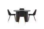 Juno Round Dining Table &Oslash;120x75 Black 3D + Night Chair 2-pack Mocca/Black _4
