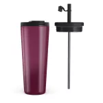 Dark Cherry - Travel Mug, 700 ml / Flap & Straw Set
