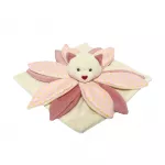 Toy Blanket - 94260 - MILUŚ - BEAR with heart shape nose- PINK - - size 25 cm