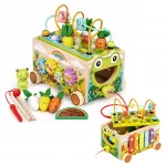 Medinis edukacinis žaislas &bdquo;Varlė&ldquo; 8-in-1: vežimėlis, rū&scaron;iuoklė, varpeliai, vabzdžių gaudymas &ndash; ECOTOYS