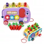 Medinis edukacinis kubelis &bdquo;Elefantas&ldquo; 8-in-1: vežimėlis, rū&scaron;iuoklė, varpeliai, vabzdžių gaudymas &ndash; ECOTOYS
