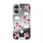 Cloud Hopping - iPhone 16 Case, Elite Mirror Light (MagSafe) / Silver