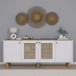 Konsolė, &bdquo;Hanah Home&ldquo;, &scaron;viesaus rie&scaron;uto spalvos, 180 x 75 x 40