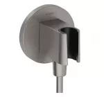 Hansgrohe Fixfit sieninė du&scaron;o alkūnė su laikikliu, juodas &scaron;lifuotas chromas, 26888340