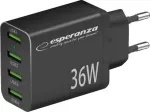&bdquo;Esperanza&ldquo; EZC107K tinklinis įkroviklis su 4 USB-A jungtimis