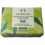 &bdquo;The Body Shop&ldquo; alyvuogių valomasis veido ir kūno muilas &ndash; kietasis muilas veidui ir kūnui, 100,0 g