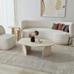 Kavos staliukas, &bdquo;Hanah Home&ldquo;, travertinas, &bdquo;Fume&ldquo;, 100 x 35 x 60