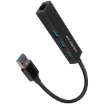 AXAGON HMA-GL3A 3x USB-A + GLAN, USB3.2 Gen 1 hub, metal, 20cm USB-A cable