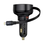 Baseus Enjoyment Pro 55W USB-A Retractable Cable Lightning Car Charger / black
