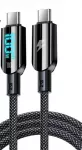 Vakoss TC-U560&ldquo; USB-C į USB-C laidas su skaitmeniniu ekranu, 100 W, 1,5 m, juodas