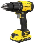 Wiertarko-wkrętarka Stanley Udarowa + 1 akumulator 2,0 Ah + ładowarka 1,25 A + miękka torba + zestaw 50 sztuk akcesori&oacute;w (nasadzki i adaptery nasadkowe, wiertła, wiertła HSS, pogłębiacze stożkowe, punktownik) (SFMCD712DSA-QW)