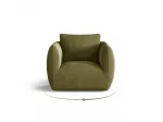 Velvet Armchair, "Nimes", 1 Seat, 95.5x87x80 Made in Europe