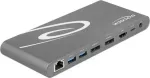 &bdquo;D DeLOCK doko stotis 2xDisplayPort/HDMI/3xUSB3.2/RJ45 Ethernet/Audio/2xUSB-C pilka&ldquo;