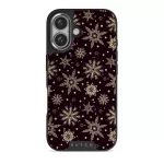 Sleeping Beauty - Snowflakes iPhone 16 Case, Elite Dark (MagSafe) / Silver