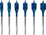 Self Cut Speed flat drill bit set, 6 pieces, O 14 - 24mm