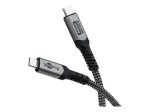 Goobay USB-C&trade; Cable with Textile Sheath, USB4&trade;, 240 W, 40 Gbit/s, Power Delivery, 1.5 m, Black, Grey | Goobay