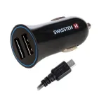 Swissten Car charger 12V - 24V / 1A + 2.1A and Micro USB Cable 1.5m