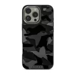 Night Black Camouflage - iPhone 16 Pro Case, Elite Dark (MagSafe) / Silver