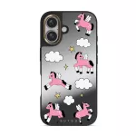 Cloud Hopping - iPhone 16 Case, Elite Mirror Dark (MagSafe) / Gold