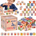 Wooden educational blocks - letters, numbers and pictures ALPHABET 27pcs ZA6239
