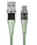 Qualo QTCN-AC-04 Transparent Nylon Cable USB-A &ndash; USB-C / 60W / 1.5m / green