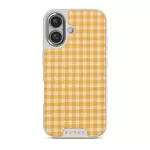 Tuscan Sun - Yellow Plaid iPhone 16 Case, Elite Light (MagSafe) / Silver