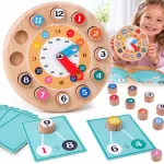 Wooden educational CLOCK 2 in 1 math problems - MATHEMATICS ZA6240