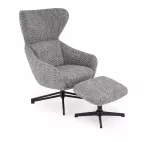 FREDY leisure chair, with stool, grey