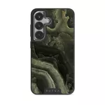 Misty Forest - Green Marble Samsung Galaxy S25 Case, Elite Dark (Magnetic) / Silver