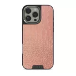 Pink Croco - iPhone 16 Pro Max Case, Elite Dark (MagSafe) / Silver