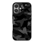 Night Black Camouflage - iPhone 16 Case, Elite Dark (MagSafe) / Silver