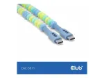 CLUB 3D USB C Beaded Cable Blue 2m