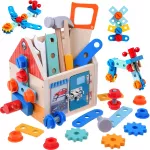Wooden DIY Tool Set with Construction House ZA6612