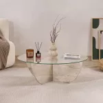 Kavos staliukas, &bdquo;Hanah Home&ldquo;, travertinas, 90 x 30 x 90