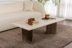Kavos staliukas, &bdquo;Hanah Home&ldquo;, travertinas, &bdquo;Venezia Walnut&ldquo;, 119 x 40 x 60