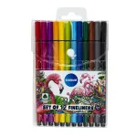 Spalvotų ra&scaron;iklių rinkinys FINELINERS, Centrum, storis 0,7mm, 12 sp.