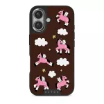 Cloud Hopping - iPhone 16 Case, Elite Dark (MagSafe) / Silver