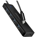 AXAGON HUE-C1C 4x USB3.2 Gen 1 Travel hub, USB-C power IN, w. 20cm Type-C cable