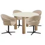 Valgomojo baldų komplektas Fondi ir Dover, 120/60 x 120/58 x 76/87 cm