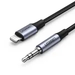 Lightning cable UGREEN US315 to 3.5mm AUX mini jack, MFi, 1m (black)