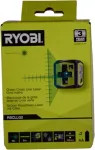 RYOBI Cross Laser with green beam. Working range 15 m. Operating time 6 hours. Class II laser. Wavelength: 520nm &plusmn; 10nm