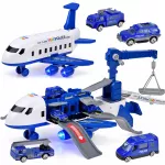 Police Airplane with Parking Garage, Crane and 4 Toy Cars, Lights and Sounds ZA6561