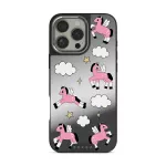 Cloud Hopping - iPhone 16 Pro Max Case, Elite Mirror Dark (MagSafe) / Silver