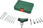 Bosch Powertools bit ratchet screwdriver T-handle with bit set, 22 pie