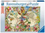 Puzzle 3000 elements Flora and fauna. World map