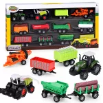 Set of agricultural vehicles - tractor, combine harvester, trailers 12 elements ZA6419